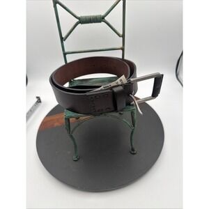 Men's Stone Mountain NWT Brown Leather Belt Silver Buckle Size 30-32